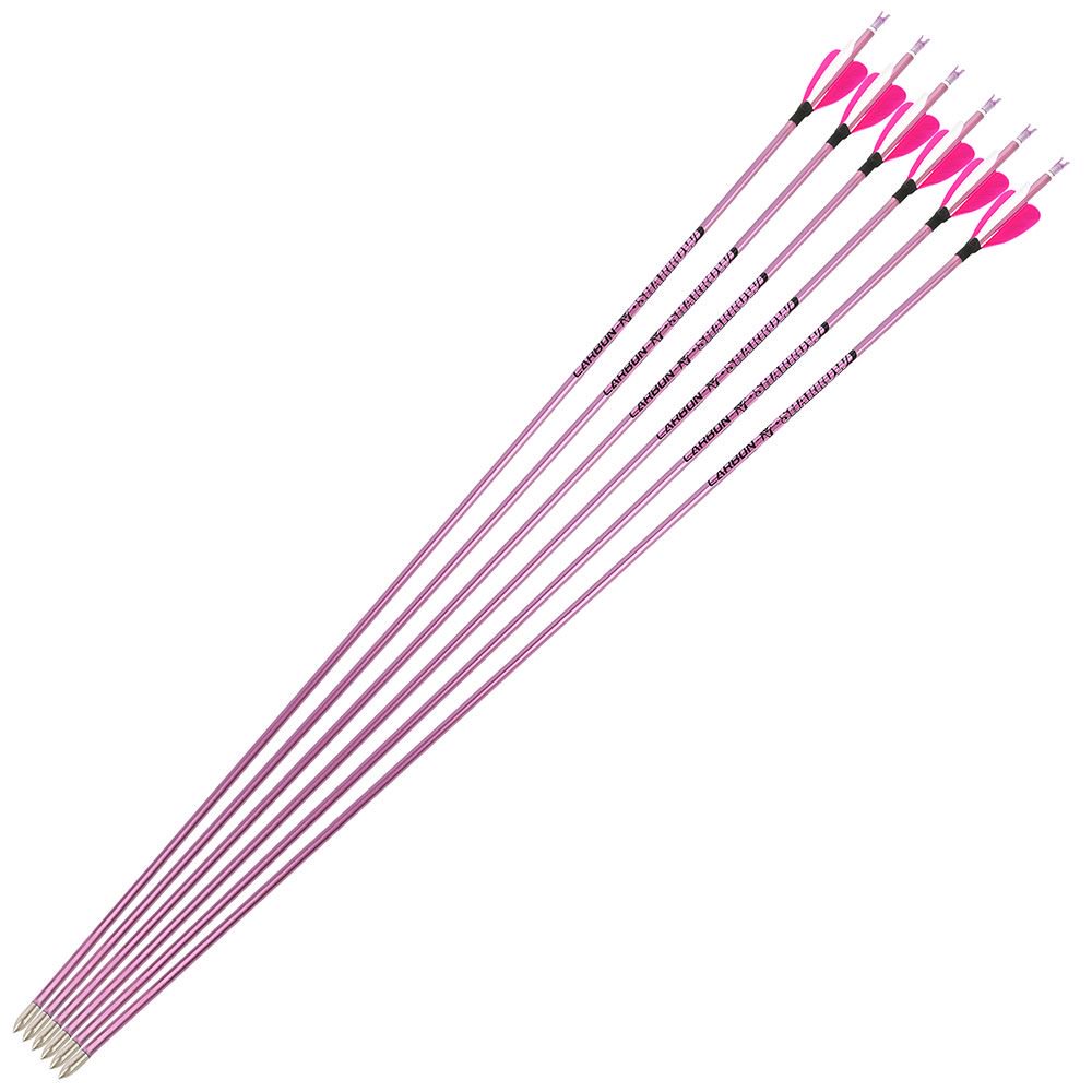 Fire Fox 2-inch Heart-Shaped True Feather Pure Carbon Arrows(12pcs)